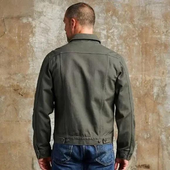 Line of Trade The Montana Canvas Trucker Jacket Ranger Green - Picture 15 of 15